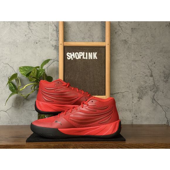 Puma Court Pro Basketball Sneakers Mens 8 Red Black Trim Shoes 310829-02 main image 6